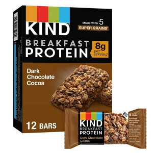 �J�C���h �u���b�N�t�@�X�g �_�[�N�`���R���[�g�R�R�A �v���e�C���o�[ 50g 12�{�� KIND Breakfast Gluten Free Dark Chocolate Cocoa Protein Snack Bars, 1.76 oz, 12 Count �y�����񂹏��i�z