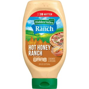 �q�h�D���o���[ �X�p�C�V�[�z�b�g�n�j�[�����`���������h���b�V���O 591ml Hidden Valley Spicy Hot Honey Ranch Condiment and Dressing, 20 Fluid Ounce Bottle �y�����񂹏��i�z