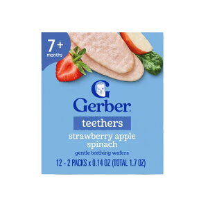 yő500~OFFN[|LzK[o[ Xe[W3 xr[t[h EGn[X Xgx[Abvق 2×12 {bNX Gerber Stage 3 Baby Food, Teething Wafers, Strawberry Apple Spinach, 1.7 oz, 12 ct y