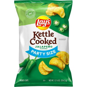 ���C�Y �P�g���N�b�N�h �n���y�[�j�� �|�e�g�X�i�b�N�`�b�v�X 354.3g Lay's Kettle Cooked Jalapeno Flavor Potato Snack Chips, 12.5 Ounce Bag Lays �y�����񂹏��i�z