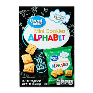 yő500~OFFN[|LzO[go[ ~jAt@xbgNbL[ 28g×10ܓ Great Value Mini Alphabet Cookies, 1 oz, 10 Snack Packs y񂹏iz