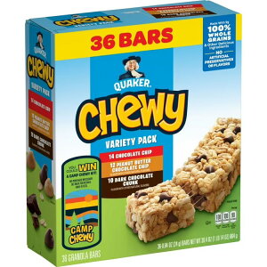 �N�G�[�J�[ �`���[�C�[�O���m�[���o�[ �o���G�e�B�p�b�N 36���� Quaker Chewy Granola Bars, 3 Flavor Variety Pack, 30.4 oz, 36 Count �y�����񂹏��i�z