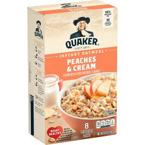 NG[J[ CX^gI[g~[ s[`N[ 8 Quaker Instant Oatmeal, Peaches & Cream, 1.05 oz, 8 Packets y񂹏iz