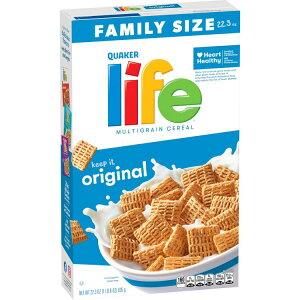 yő500~OFFN[|LzNG[J[ IWiCt NXs[N`[VA t@~[TCY 635g Quaker Original Life Crispy & Crunchy Cereal, Family Size 22.3 oz y񂹏iz