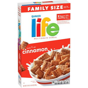 yő500~OFFN[|LzNG[J[Ct HpVA Vi 635g Quaker Life Breakfast Cereal, Cinnamon, 22.3oz Box y񂹏iz