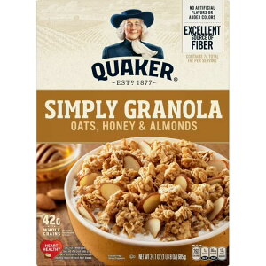 �N�G�[�J�[ �V���v���[�O���m�[�� �I�[�g�� �n�j�[���A�[�����h�V���A�� 685g Quaker Simply Granola, Oats, Honey & Almonds Cereal, Ready-to-Eat, 24.1 oz Box �y�����񂹏��i�z