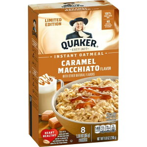 NG[J[ L}LA[gCX^gI[g~[ 8ܓ Quaker Caramel Macchiato Flavor Instant Oatmeal, 8 Count, 9.8 Ounce Box y񂹏iz