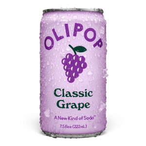 �I���|�b�v �v���o�C�I�e�B�b�N �\�[�_ �N���V�b�N�O���[�v 222mL �~�j�� OLIPOP Prebiotic Soda, Classic Grape, 7.5 fl oz Mini Can �y�����񂹏��i�z