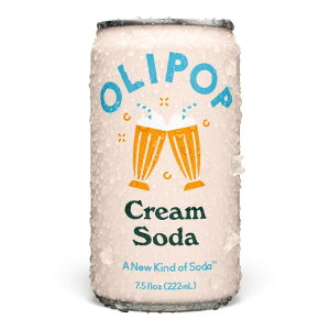 �I���|�b�v �v���o�C�I�e�B�N�X�\�[�_ �N���[���\�[�_ �~�j�� 222ml 1�{ OLIPOP Prebiotic Soda, Cream Soda, 7.5 fl oz Mini Can �y�����񂹏��i�z