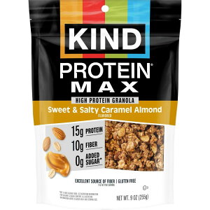 �J�C���h �L���������A�[�����h���V�[�\���g �v���e�C���}�b�N�X�O���m�[�� 255g KIND Caramel Almond & Sea Salt, Protein Max Granola, 9.0 oz �y�����񂹏��i�z