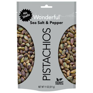 yő500~OFFN[|Lz_tsX^`I kȂ \gybp[ ibc 311g Wonderful Pistachios, No Shells Sea Salt & Pepper Nuts, 11 Ounce y񂹏iz