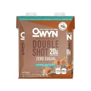 �I�E�B�� �_�u���V���b�g �v���e�C���R�[�q�[ �L���������}�L�A�[�g 330mL 4�{�� OWYN Double Shot 20g Protein Coffee Shakes, Caramel Macchiato, 11.15 fl oz, 4 Count �y�����񂹏��i�z