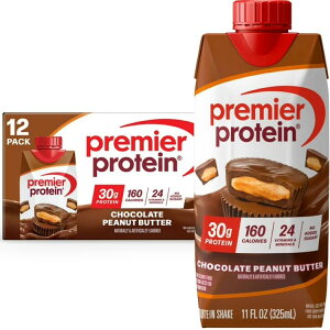�v���~�A�v���e�C�� �V�F�C�N �`���R���[�g�s�[�i�b�c�o�^�[ ����ς���30g 325mL 12�{ Premier Protein Shake, Chocolate Peanut Butter, 30g Protein, 11 fl oz, 12 Ct �y�����񂹏��i�z