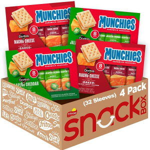 �}���`�[�Y �x�C�N�h�T���h�C�b�`�N���b�J�[ �o���G�e�B�p�b�N 4�p�b�N���� 32�� Munchies Baked Sandwich Crackers Variety pack pack of 4, 32 Sleeves �y�����񂹏��i�z