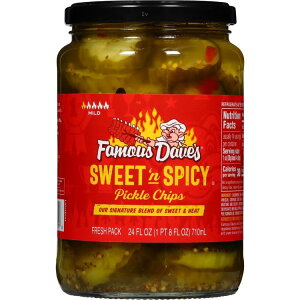 �t�F�C�}�X�f�C�u�Y �X�C�[�g���X�p�C�V�[�s�N���X�`�b�v�X 710ml Famous Dave's Sweet 'N Spicy Pickle Chips, 24 fl oz Jar �y�����񂹏��i�z