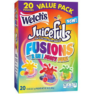 EF` W[V[tY t[W A\[gt[o[ O~ 22.7g 20 Welch's Juicefuls Fusions Assorted Flavors Soft Fruit Snacks 8 oz, 20 Count y񂹏iz
