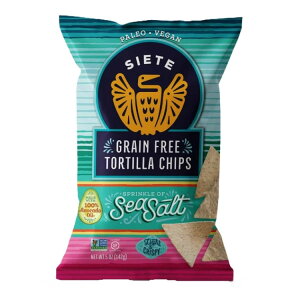�V�G�e �O���C���t���[ �g���e�B�[���`�b�v�X �V�[�\���g�� 142g Siete Family Foods Grain Free Tortilla Chips, Sprinkle of Sea Salt, 5 oz �y�����񂹏��i�z