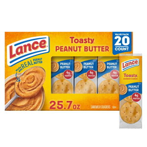 yő500~OFFN[|LzX ThCb`NbJ[ g[Xgs[ibco^[ 20pbN Lance Sandwich Crackers, Toasty Peanut Butter, 20 Individually Wrapped Packs y񂹏iz