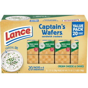 yő500~OFFN[|LzX ThCb`NbJ[ LveY EF[t@[Y N[`[Y`Cu 20pbN Lance Sandwich Crackers, Captain's Wafers Cream Cheese and Chives, 20 Packs y