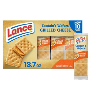 yő500~OFFN[|LzX ThCb`NbJ[ LveY EF[t@[ Oh`[Y 10pbN Lance Sandwich Crackers, Captain's Wafer Grilled Cheese, 10 Individual Packs y񂹏iz