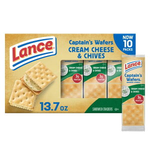 yő500~OFFN[|LzX ThCb`NbJ[ LveY EF[t@[Y N[`[Y`Cu 10pbN Lance Sandwich Crackers, Captain's Wafers Cream Cheese and Chives, 10 Packs y