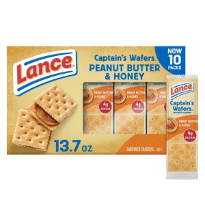 yő500~OFFN[|LzX ThCb`NbJ[ LveY EF[t@[Y s[ibco^[nj[ 10pbN Lance Sandwich Crackers, Captain's Wafers Peanut Butter and Honey, 10 Packs y