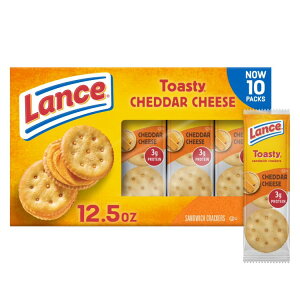 yő500~OFFN[|LzX ThCb`NbJ[ g[XeB[`F_[ 10pbN Lance Sandwich Crackers, Toasty Cheddar, 10 Packs y񂹏iz