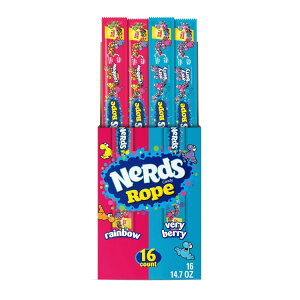 �i�[�Y ���[�v�L�����f�B �o���G�e�B�{�b�N�X ���C���{�[ �x���[�x���[ ��26g 16���� NERDS Rope, Candy, Variety Box, Rainbow & Very Berry, 0.92oz (16 ct) �y�����񂹏��i�z