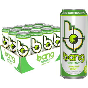 �o���O�G�i�W�[ ���C���|�b�v�h���b�v �V���K�[�t���[ �G�i�W�[�h�����N 473ml 12�{�p�b�N Bang Energy Lime Pop Drop, Sugar-Free Energy Drink, 16-Ounce Pack of 12 �y�����񂹏��i�z