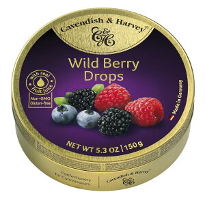 �J�x���f�B�b�V�����n�[�x�C ���C���h�x���[�n�[�h�L�����f�B�h���b�v�X 150g Cavendish & Harvey Wild Berry Hard Candy Drops 5.3 Ounce Tin �y�����񂹏��i�z