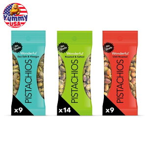 _t sX^`I 3ނ̃t[o[̃~bNXoGeBpbN 32Wonderful Pistachios No Shells, 3 Flavors Mixed Variety Pack of 32 {y񂹏iz