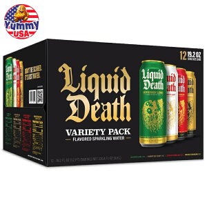 yő500~OFFN[|LzLbhfX t[o[ Xp[NOEH[^[ oGeBpbNiCA}S[AA`F[j568ml×12 Liquid Death, Flavored Sparkling Water Variety Pack (L