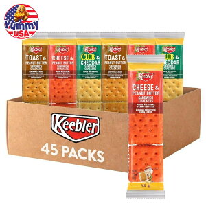 yő500~OFFN[|LzL[u[ ThCb` NbJ[ oGeBpbN (45 pbN) Keebler Sandwich Crackers, Single Serve Snack Crackers, Lunch Snacks, Variety Pack (45 Packs) {y