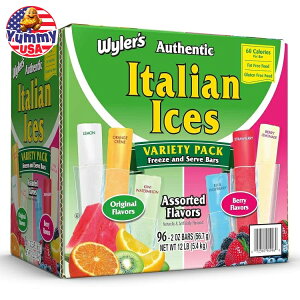C[Y C^AACX t[U[o[ IWit[o[ 96{ Wyler's Authentic Italian Ice Fat Free Freezer Bars Original Flavors {y񂹏iz