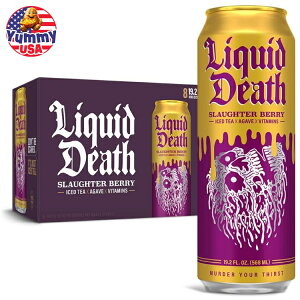���L�b�h�f�X �X���[�^�[�x���[ �A�C�X�e�B�[×�A�K�x×�r�^�~�� 568ml×8�ʓ��胉�Y�x���[ Liquid Death, Slaughter Berry Iced Tea, Raspberry Flavored Tea Sweetened With Real Agave, B12 & B6 Vitamins�y�����񂹏��i�z