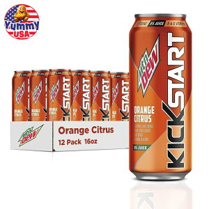 }Eef[ LbNX^[g IWVgX 12ʃZbg Mountain Dew Kickstart, Orange Citrus, 16 Fl Oz (Pack of 12) {y񂹏iz