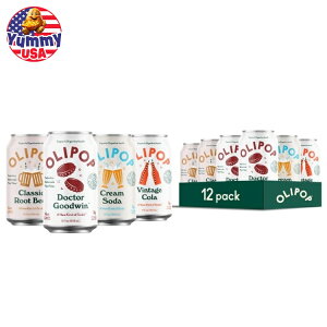 �I���|�b�v �v���o�C�I�e�B�N�X �\�[�_�|�b�v �N���V�b�N�\�[�_ �o���G�e�B�p�b�N OLIPOP Prebiotic Soda Pop, Classic Soda Variety Pack 12oz (12-Cans) ���{������ ��e�� �y�����񂹏��i�z