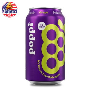 �|�b�s�[ �X�p�[�N�����O �v���o�C�I�e�B�N�X �\�[�_ �O���[�v 12�ʃZ�b�g POPPI Sparkling Prebiotic Soda Grape, 12oz (12 Pack) ���{�������y�����񂹏��i�z
