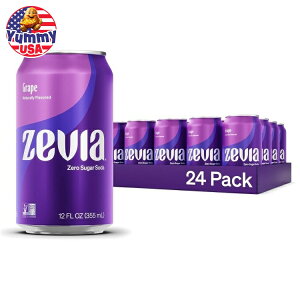 yő500~OFFN[|Lz[rA [VK[ O[v 12IX (24ʃZbg) Zevia Zero Sugar, Grape, 12 Fl Oz Cans (Pack of 24) { e y񂹏iz