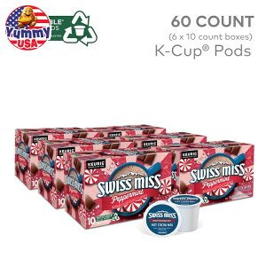 yő500~OFFN[|LzXCX~X yp[~g zbgRRA L[O K-Jbv |bh 60 Swiss Miss Peppermint Hot Cocoa, Keurig Single-Serve K-Cup Pods, 60 Count {y񂹏iz