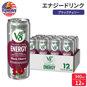 yő500~OFFN[|LzV8 +SPARKLING ENERGY ubN`F[W[X GiW[hN 340ml (11.5 fl oz)  12{ Black Cherry Energy Drink, (Pack of 12) { e y񂹏iz