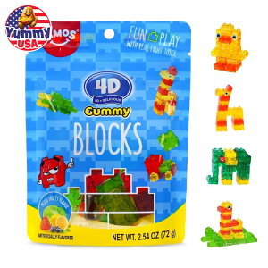 yő500~OFFN[|LzAX 4D O~ubN ~bNXt[c 12 AMOS 4D Gummy Blocks Candy Bricks Mixed Fruit 2.54oz Bag (Pack of 12) {y񂹏iz