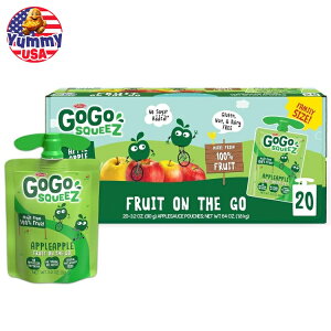 S[S[XNC[Y t[c I U S[ AbvAbv 20 GoGo squeeZ Fruit on the Go, Apple Apple, 3.2 oz (Pack of 20), {y񂹏iz