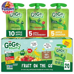 y|Cg5{9/3-11 2zS[S[XNC[Y t[c I U S[ oGeBpbN Abv oii Xgx[ 20 GoGo squeeZ Fruit on the Go Variety Pack, Apple, Banana & Strawberry, 3.2 Oz (Pack