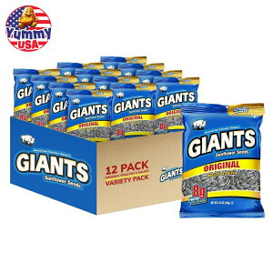 WCAc IWi  W{TCY Ђ܂̎ 163g(5.75 oz) 12 pbN GIANTS Original Salted Jumbo Sized Sunflower Seeds 5.75-Ounce Bags (Pack of 12) { e y񂹏iz