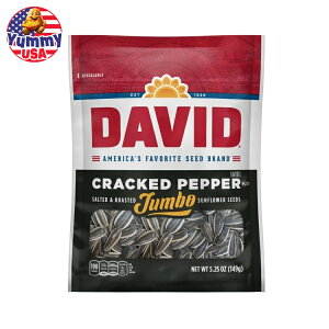 yő500~OFFN[|LzfCrbh NbNhybp[  [Xg W{ Ђ܂̎ 149g(5.25 oz) 12 pbN DAVID Cracked Pepper Flavored Salted and Roasted Jumbo Sunflower Seeds, 5.25 OZ, 12 Pack 