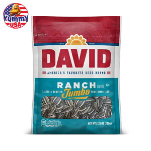 fCrbh ` [Xg W{ Ђ܂̎ 149g(5.25 oz) 12 pbN DAVID Roasted and Salted Ranch Jumbo Sunflower Seeds, 5.25 oz, 12 Pack { e y񂹏iz