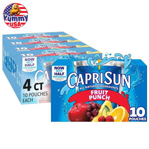 yő500~OFFN[|LzJvT t[cp` ̂܂܈߂W[Xi40܁A10ܓ4j Capri Sun Fruit Punch Ready-to-Drink Juice (40 Pouches, 4 Boxes of 10) { e y񂹏