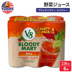 V8 ubfB }[ XpCV[ ~bNX 236ml  6{ Bloody Mary Spicy Mix, 8 fl oz Can (Pack of 6) { e mAR[hN~bNXy񂹏iz
