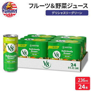 V8 fVX[O[ 100% t[c؃W[X 236ml  24{ Deliciously Green 100% Fruit and Vegetable Juice, 8 fl oz Can (6 Pack) (Case of 4) { e y񂹏iz